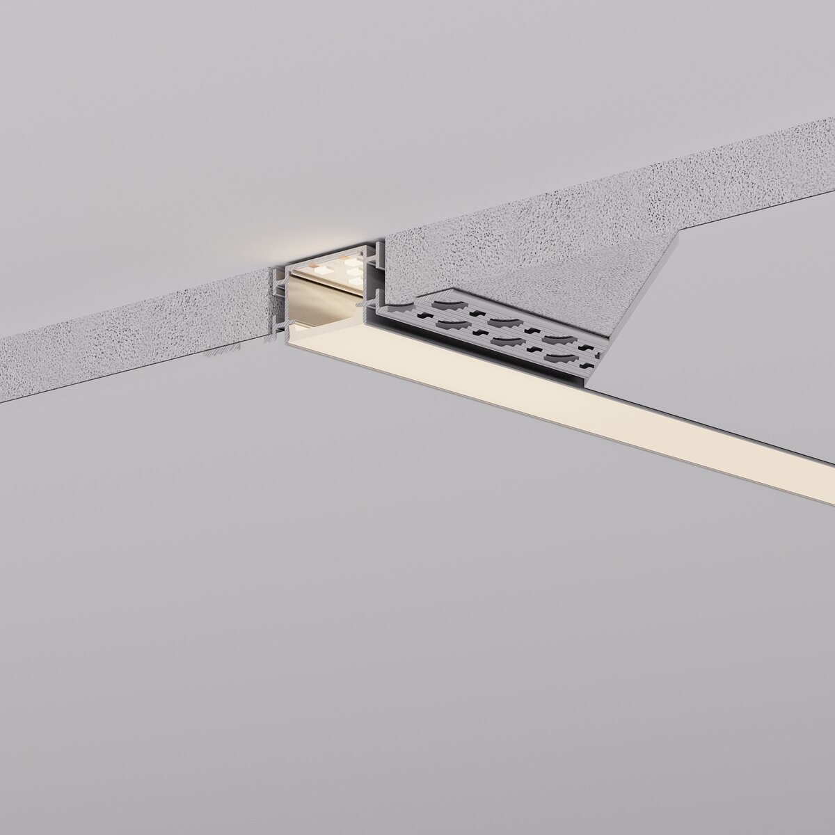 Световая линия на потолке / стене, лента монтируется в профиль