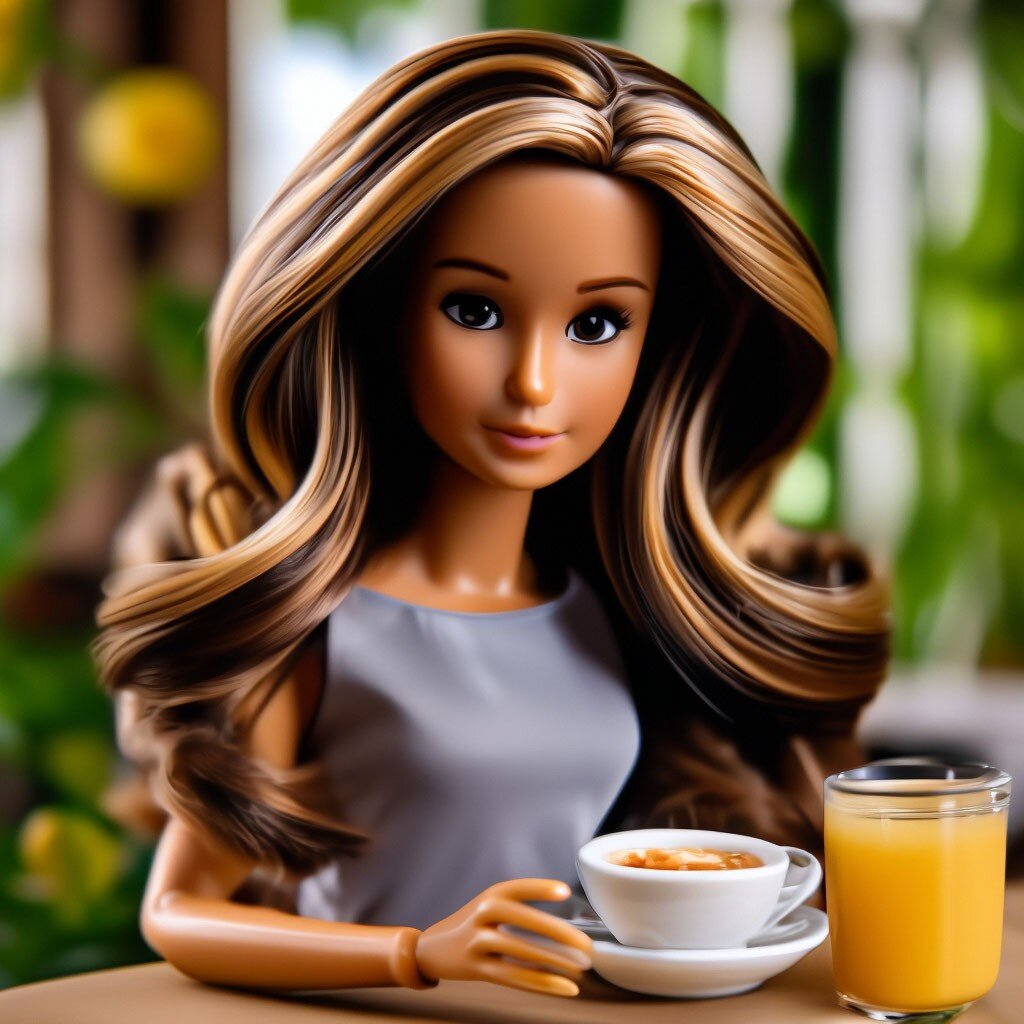 Как нейросеть видит Барби шатенку. 