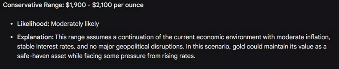 Консервативный диапазон цен на золото от Bard / текст © Эльмаз Сабович