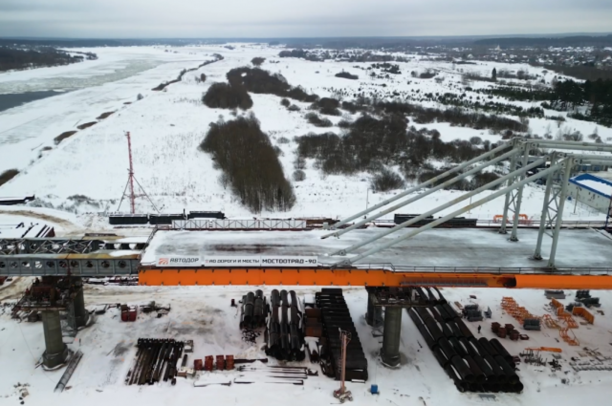    На Северном обходе Твери на М-11 завершили третий этап надвижки моста
