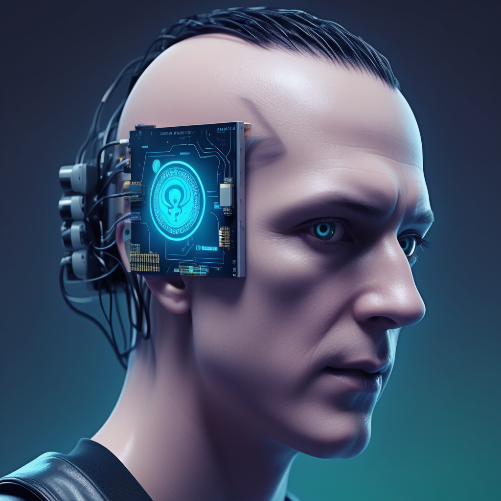 представления художника о будущем установки чипа 