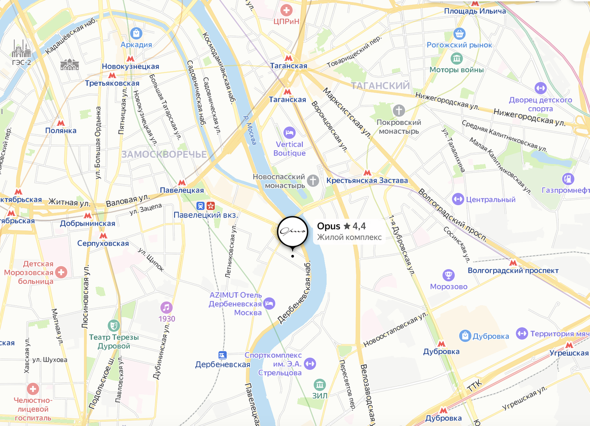 Местоположение участка под строительство клубного дома "OPUS" 
 