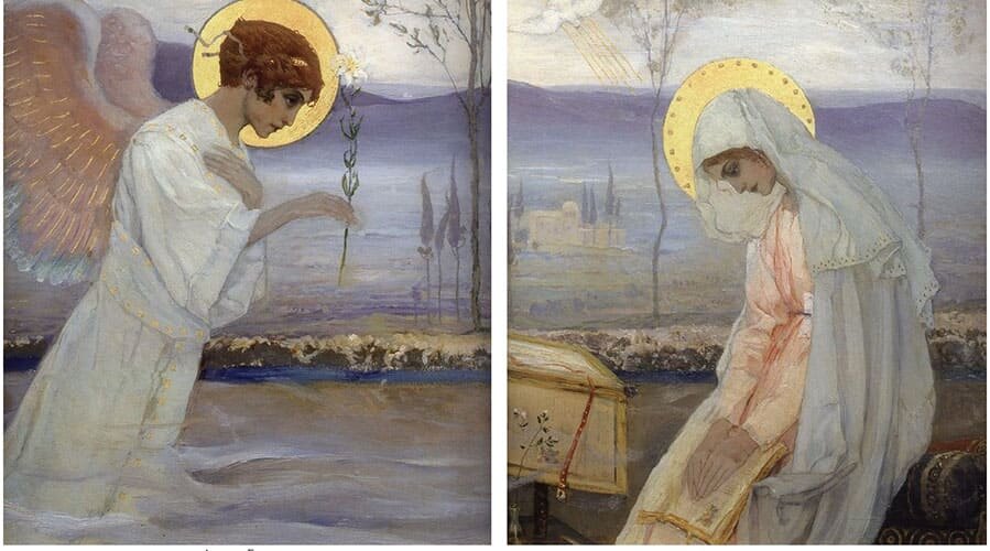 Михаил Нестеров. Диптих: Архангел Гавриил. Дева Мария.