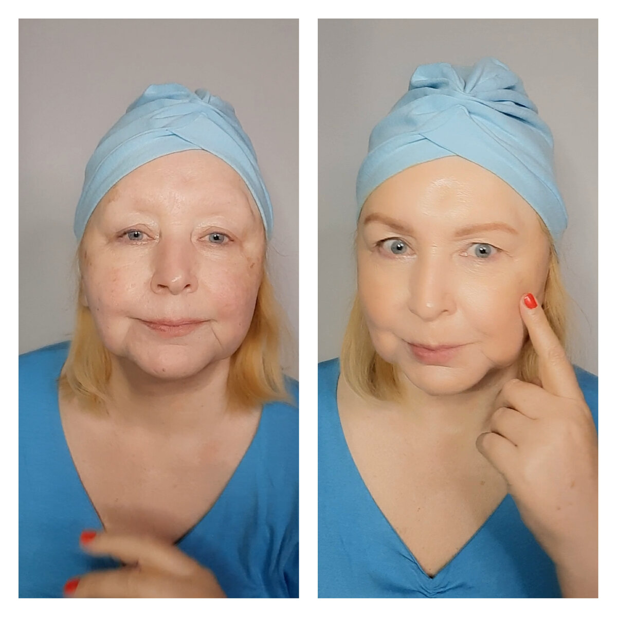 Вот уже на моем лице появились брови. Согласитесь, уже акцент именно на брови, а не на нижнюю часть лица, которая подвержена птозу. Правильные брови как элемент лифтинг макияжа.