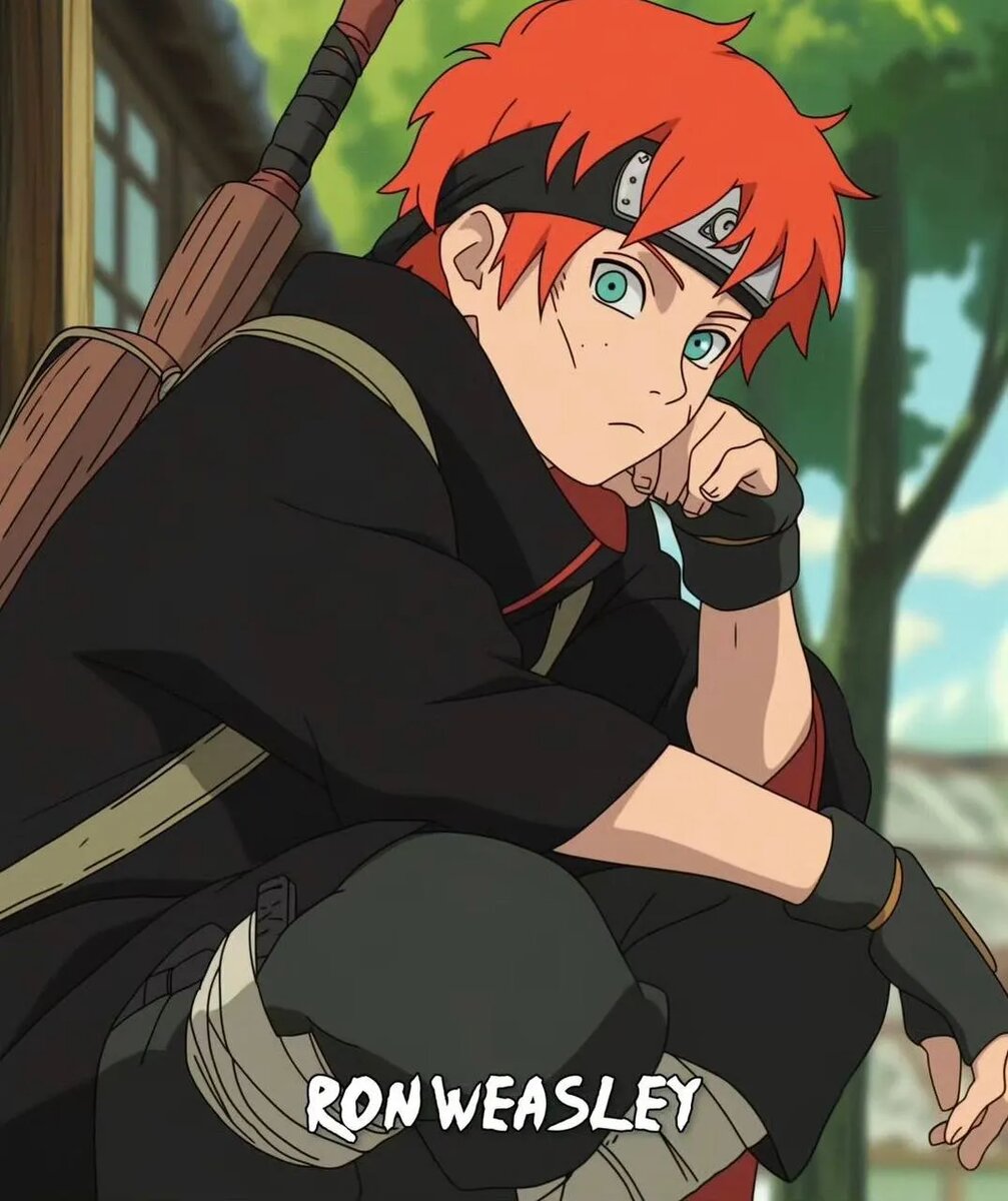 Герои «Гарри Поттера» во вселенной «Наруто». Источник: «Пабло Нейрассо» в Telegram   📷