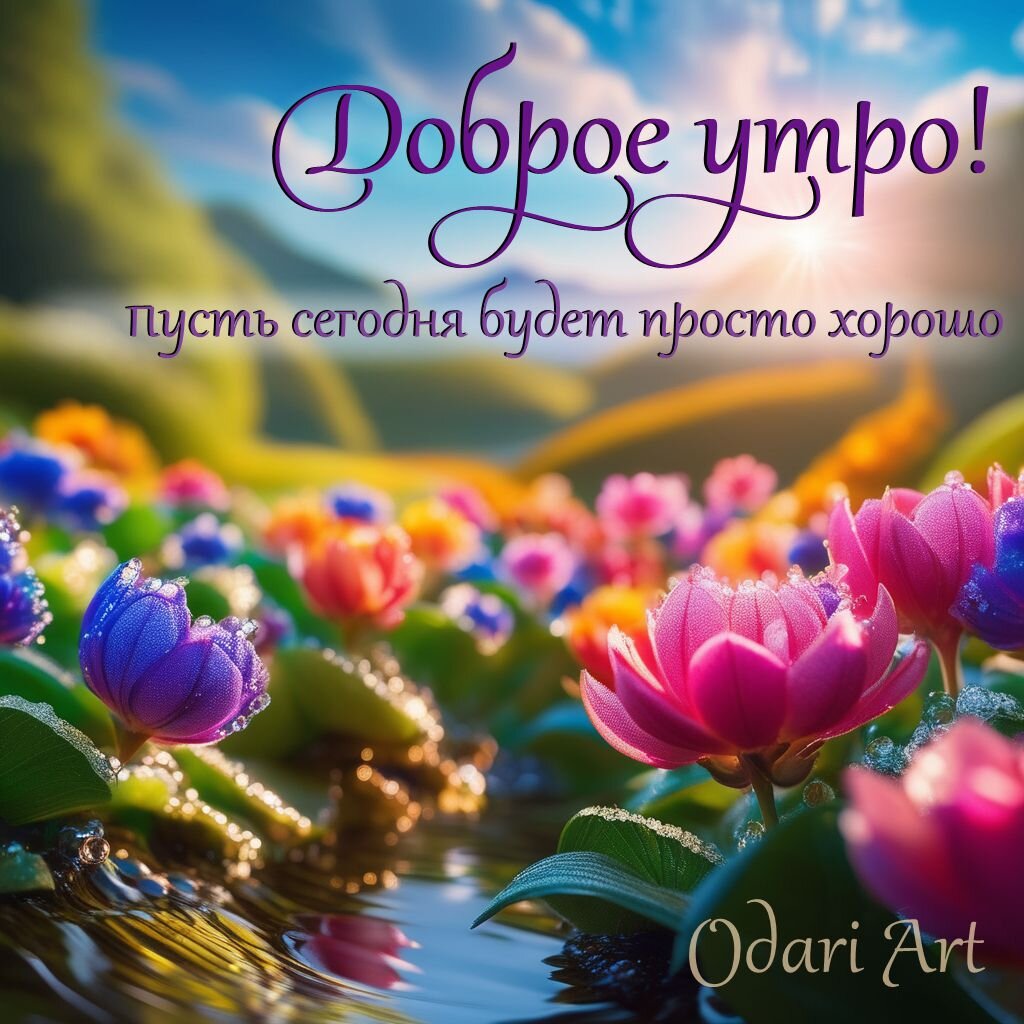 Доброе утро. Пусть сегодня будет просто хорошо. Odari Art. Открытка Поздравление