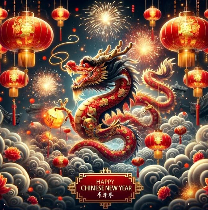 Китайский новый год 2024: открытки с поздравлениями