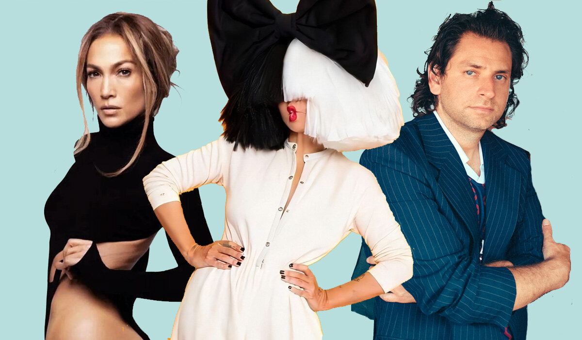 На коллаже: Дженнифер Лопез, Сия и Мэтью Ловелл из Lo Moon