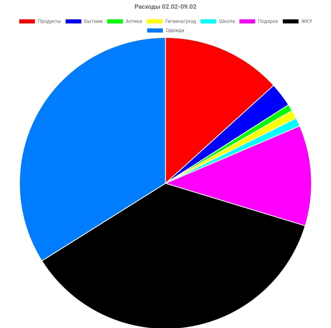 Расходы семьи за прошедшую неделю