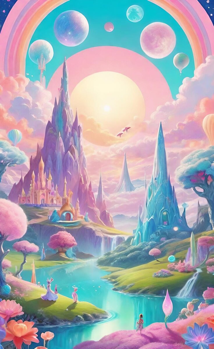 Сказочный город (нейросеть Dream by WOMBO)