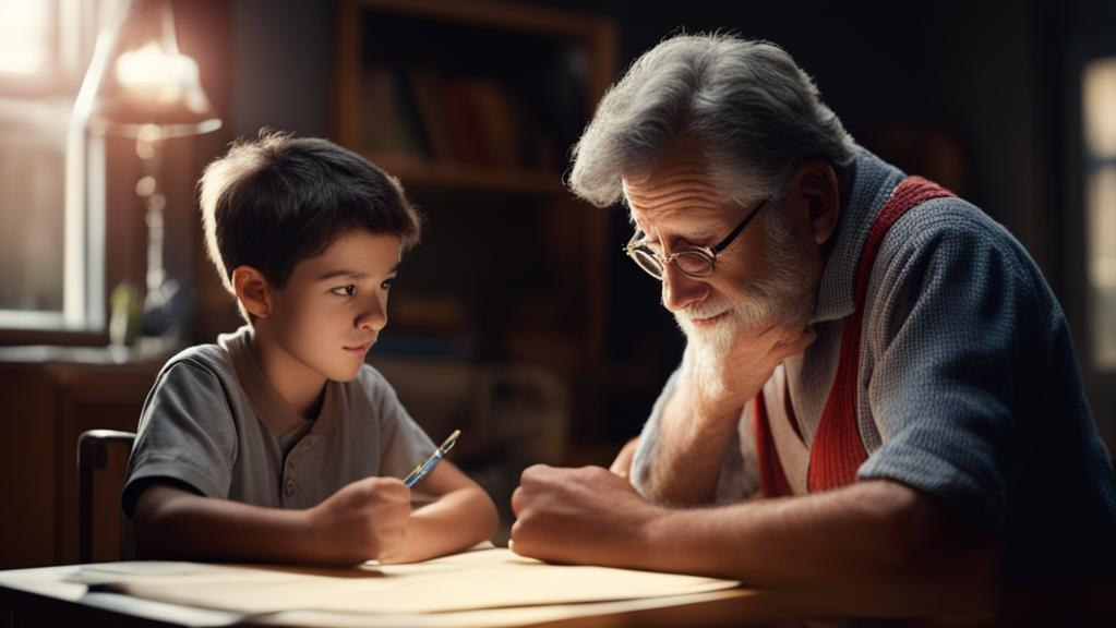 дядя с племянником делают уроки