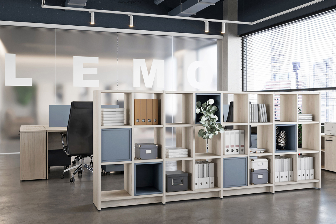 Стеллажи также послужат местом для хранения документов. Код для поиска коллекции Lemo на сайте онлайн-гипермаркета «Экспресс Офис» — 513172.