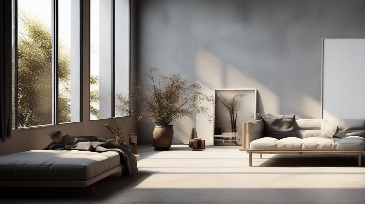 Характерная минимализму сдержанная нейтральная цветовая гамма