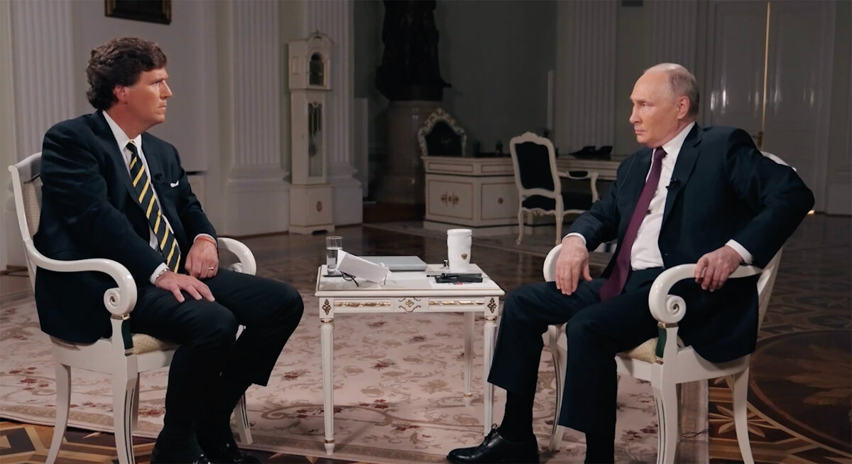 Интервью за несколько часов посмотрели более 50 млн человек. Фото: Tucker Carlson Network/Keystone Press Agency