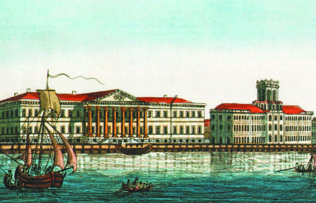 Здание петербургской Академии наук и Кунсткамера. Источник dzen.ru 