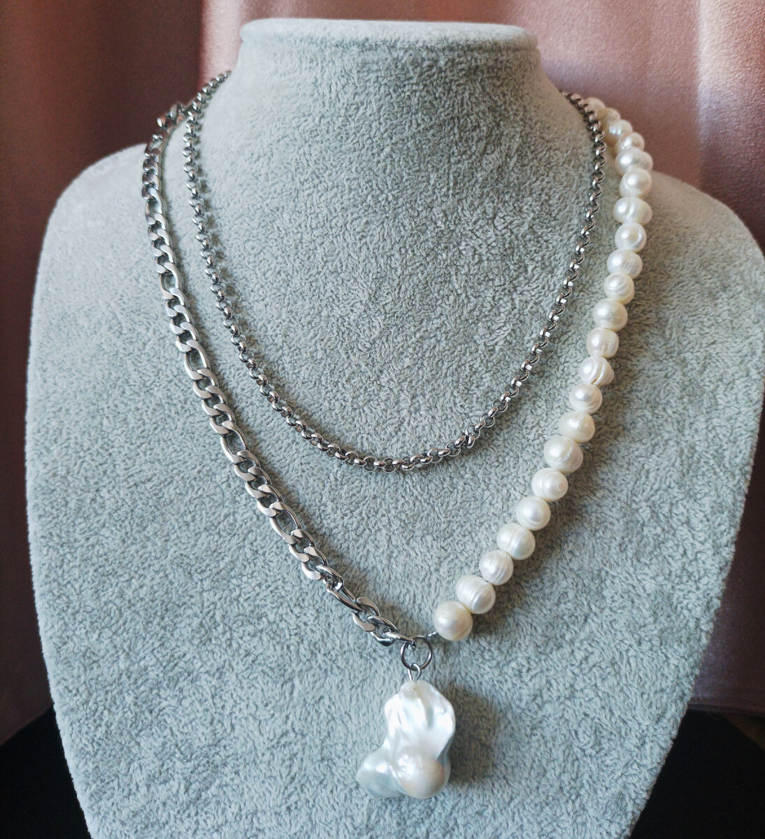 колье сталь. металлическое ожерелье. колье сталь.