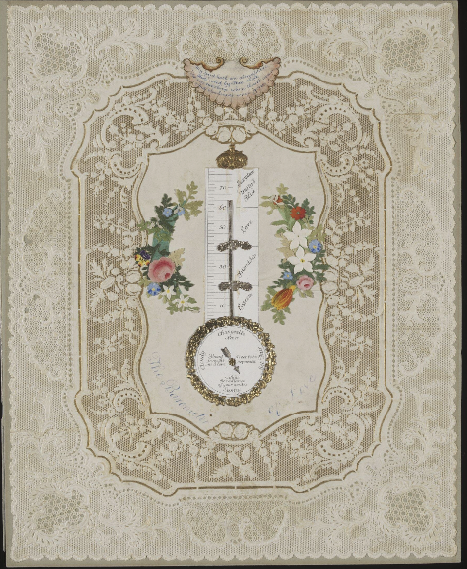 Валентинка "Барометр любви". Ок. 1845