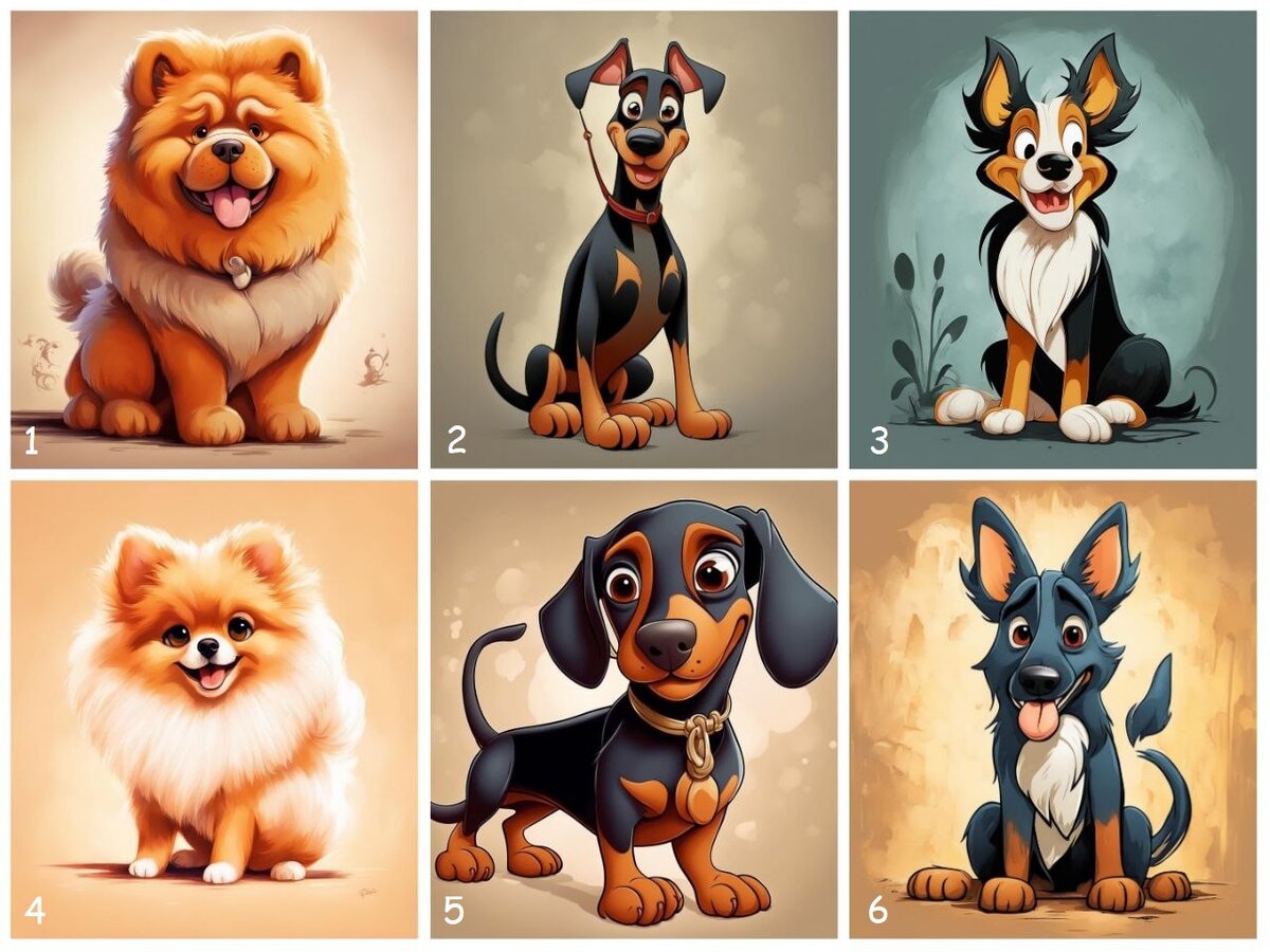    Выберите одну из шести собак на картинкенейросеть