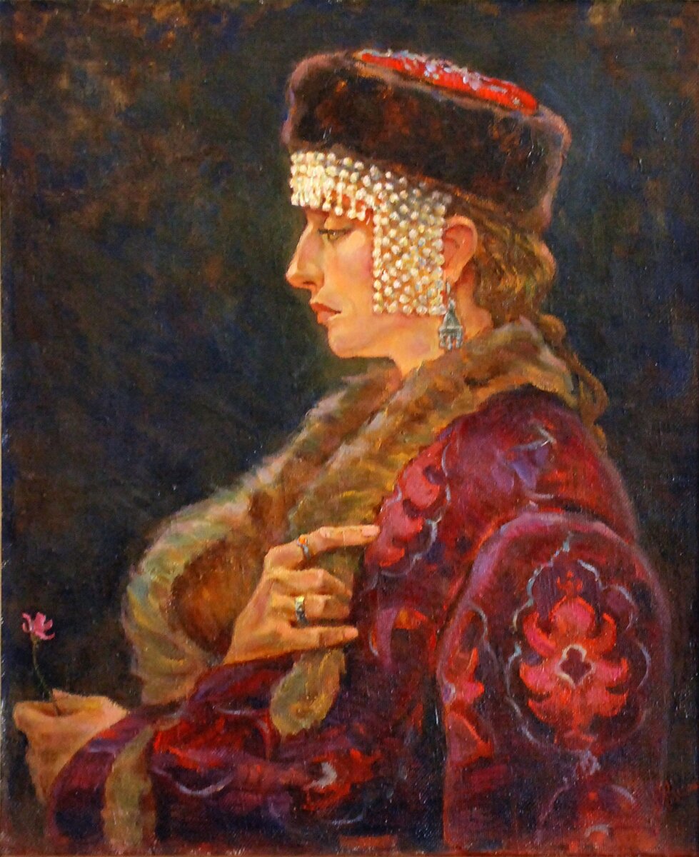 Исаков Андрей Степанович, 1953 Жена атамана. 1995 Холст, масло. 60х49,7 РОМИИ
