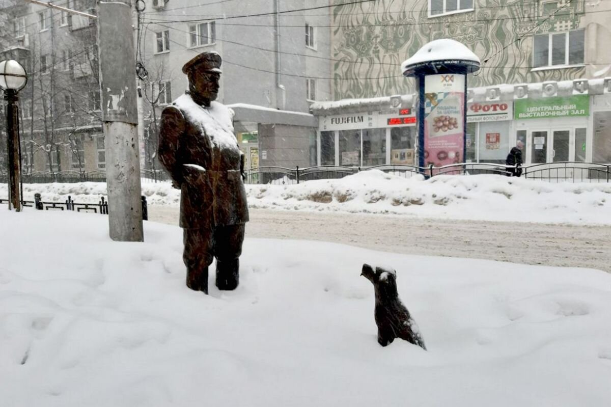 Снегопад в Калуге.