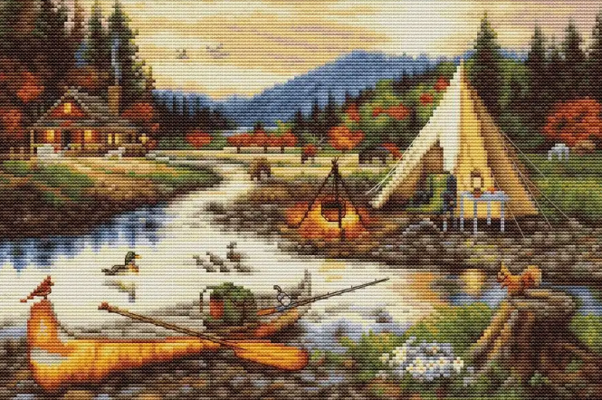 Набор для вышивки крестиком "Золотой ручей" от Luca-S