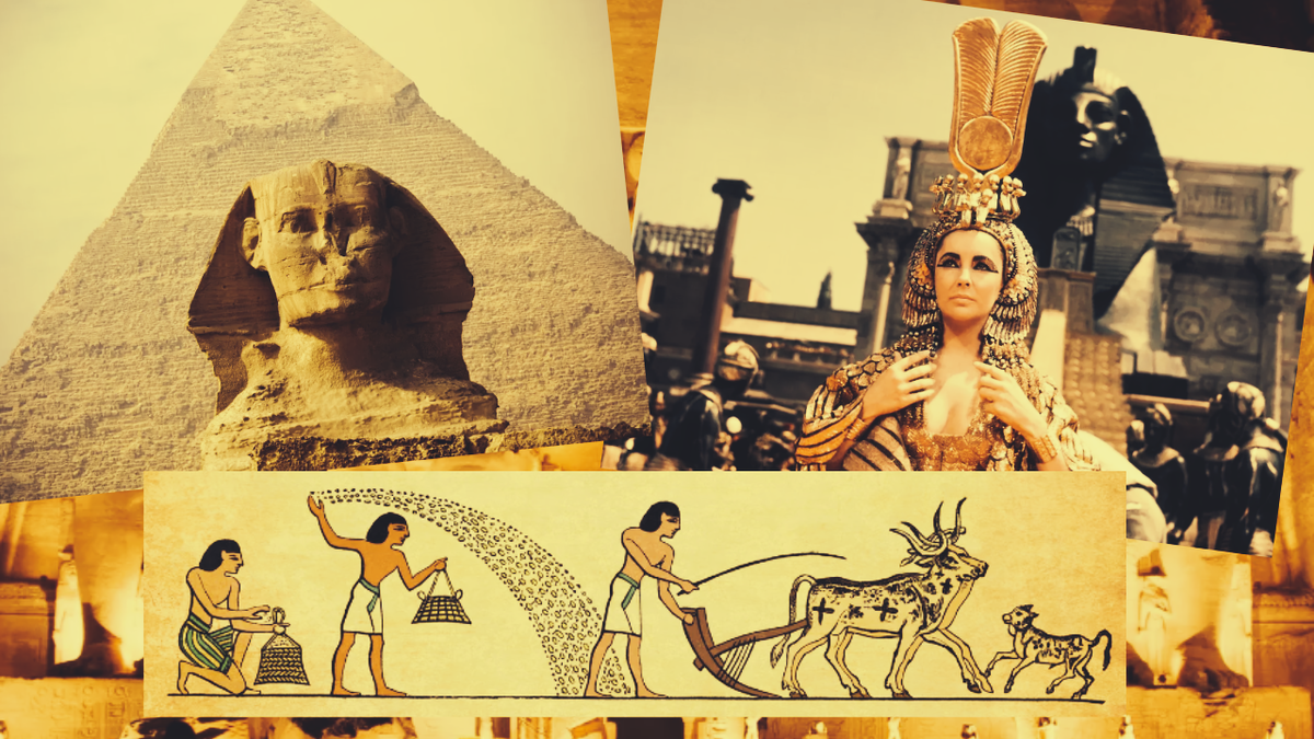 Элизабет Тейлор в роли Клеопатры. Сфинкс в Гизе, Каир, перед пирамидой Хафре. 