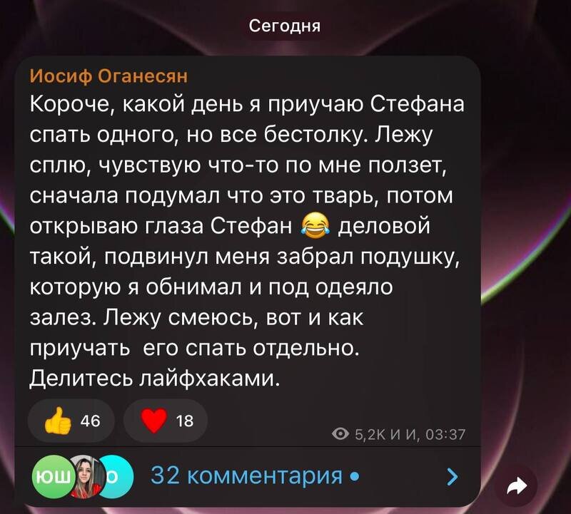 Скриншот из блога Иосифа Оганесяна