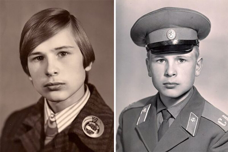    Александр Выгузов в школе и в армии.