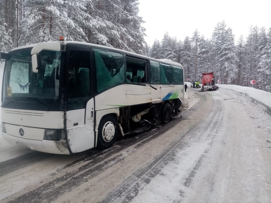 Появилось видео последствий аварии, в которую попал автобус с детьми на  трассе в Карелии | Столица на Онего - новости Петрозаводска и Карелии | Дзен