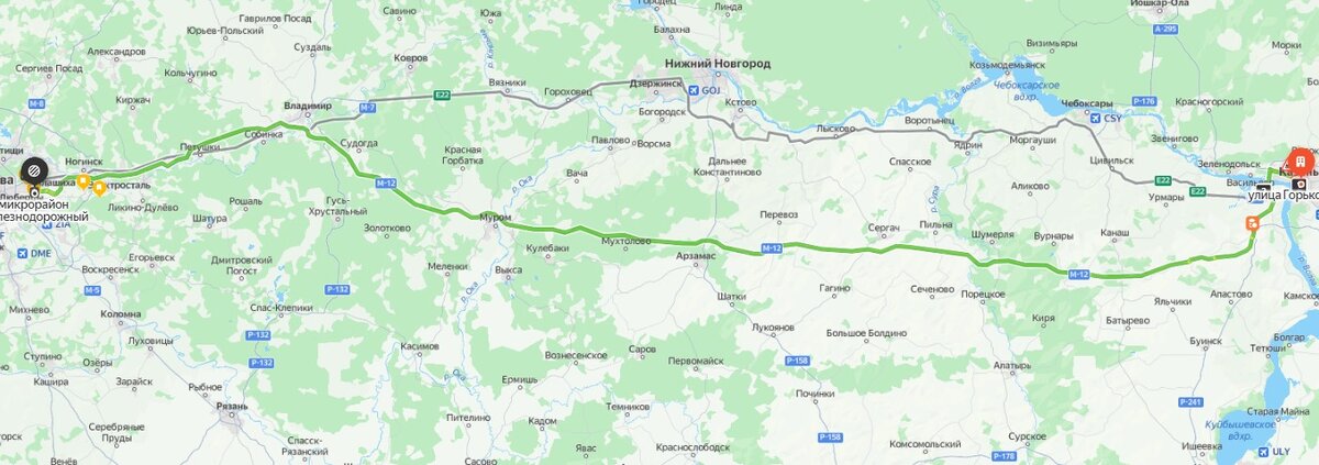 Маршрут Казань-Балашиха. Фото взято из сети интернет для иллюстрации