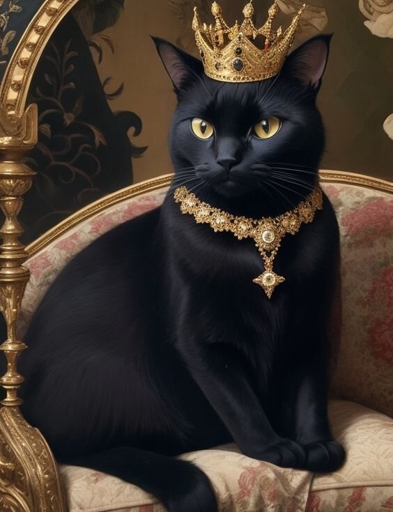 "The cat is a beautiful queen. ." - image created in Shedevrum