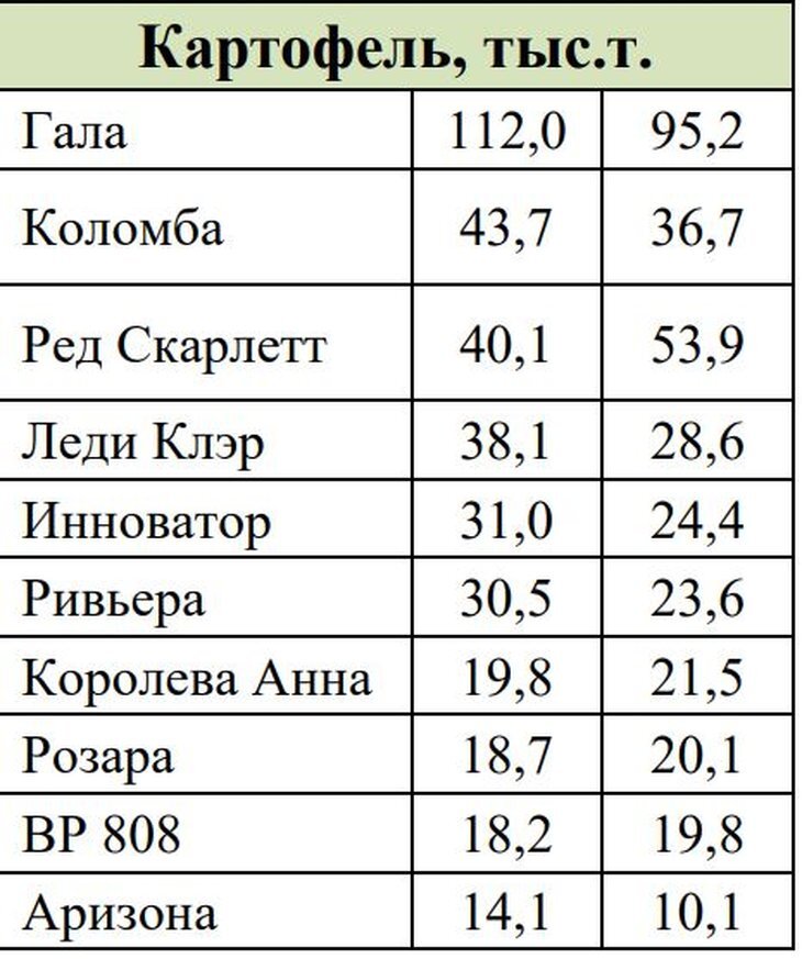     Топ 10 самых популярных сортов картофеля по площадям посадки в 2023 году
