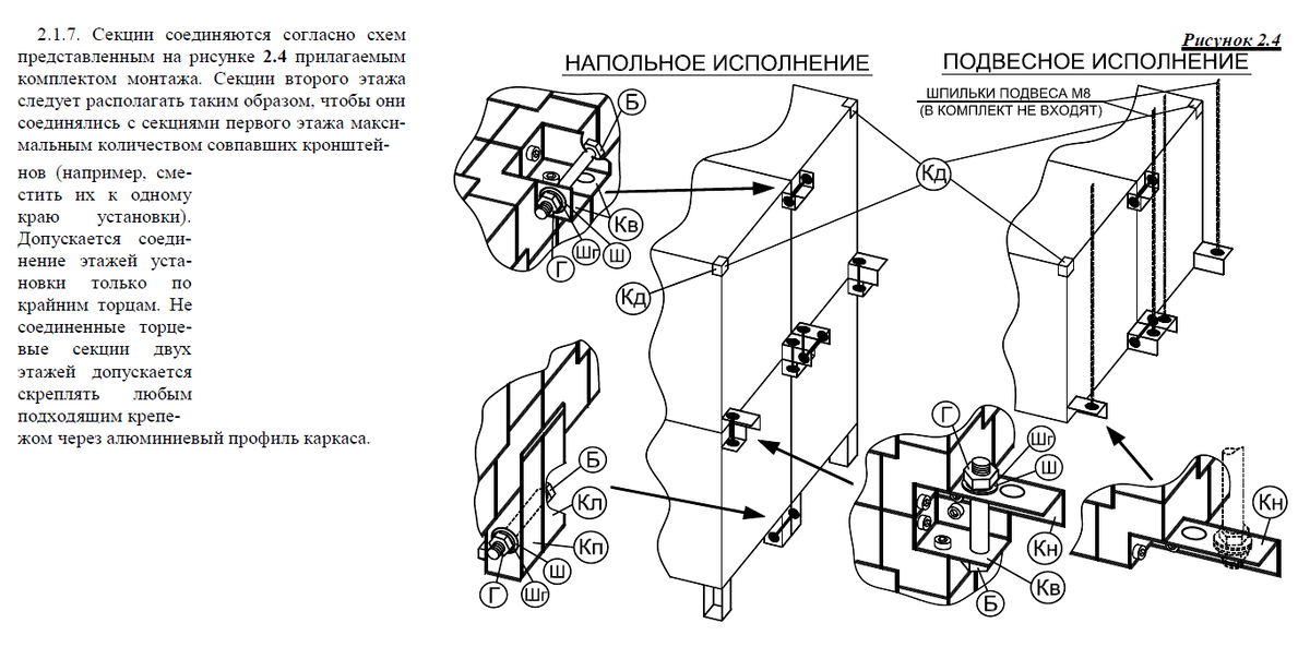 Фрагмент инструкции по монтажу установок
