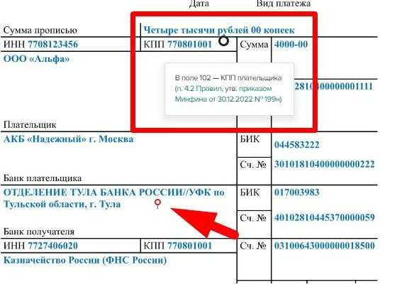 Статус в поле 101 платежного поручения