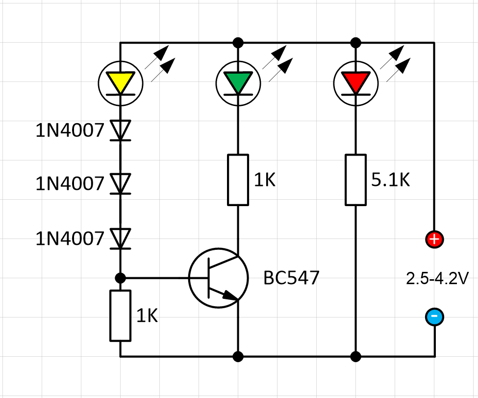 Электрическая принципиальная схема индикатора уровня заряда Li-ion
