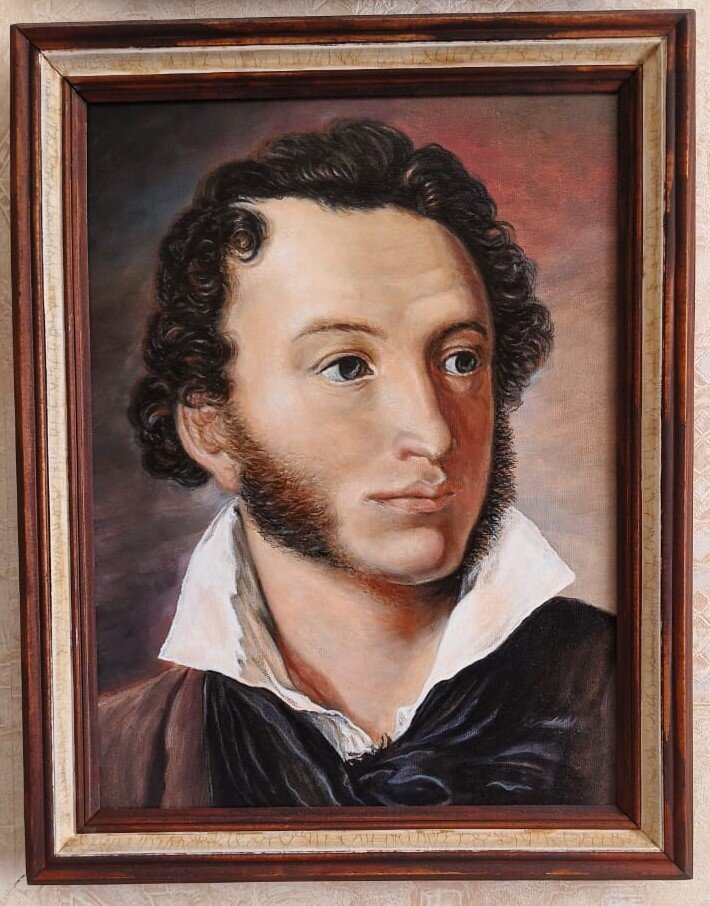 Фрагмент портрета Пушкина, с картины Василия Тропинина.