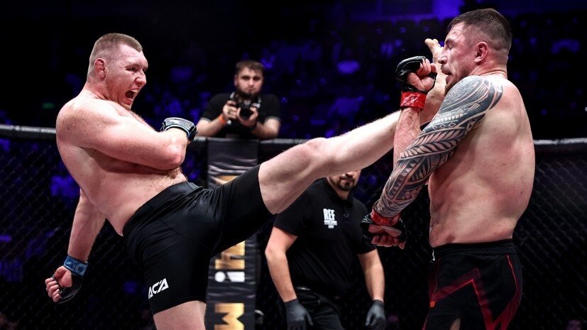     Бойцы тяжёлого веса ACA Антон Вязигин и Евгений Гончаров  ACA MMA