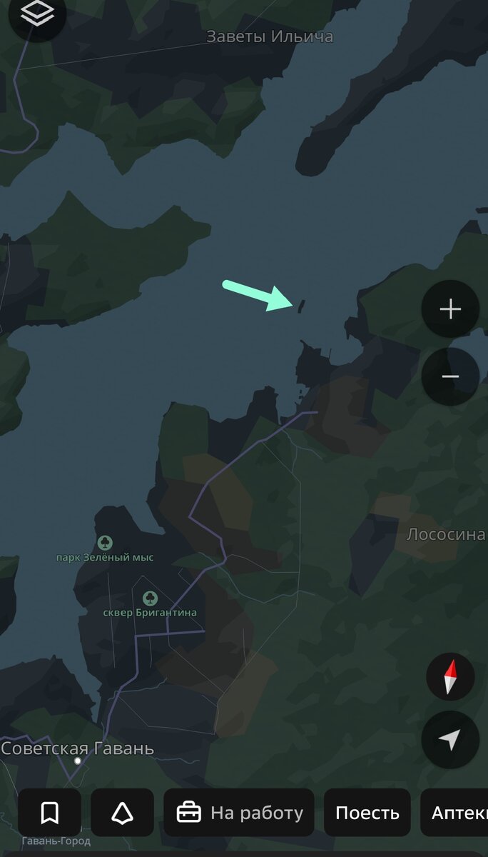 Стрелкой обозначен остров Устрица