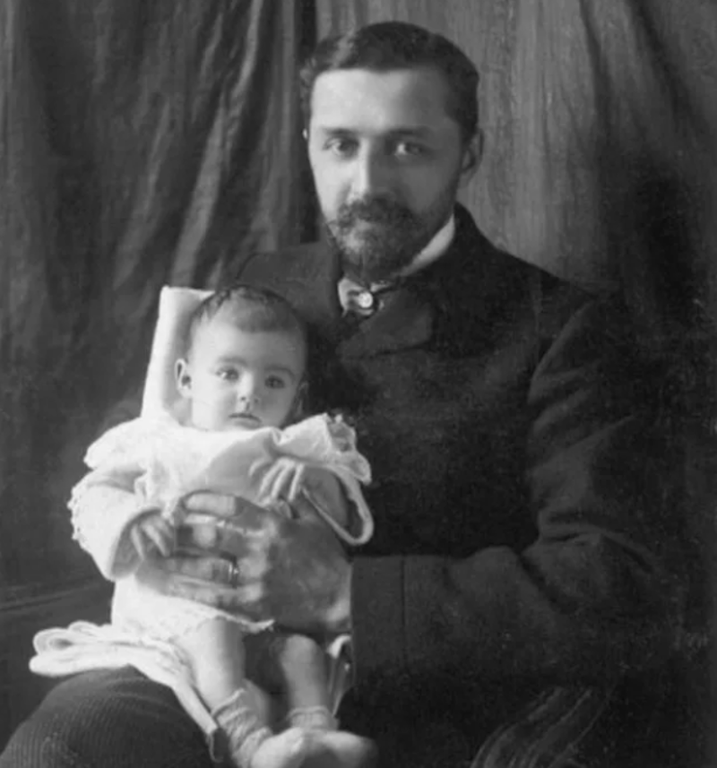 А.А. Ваксель с дочерью Ольгой. Паневежис. 1903 год