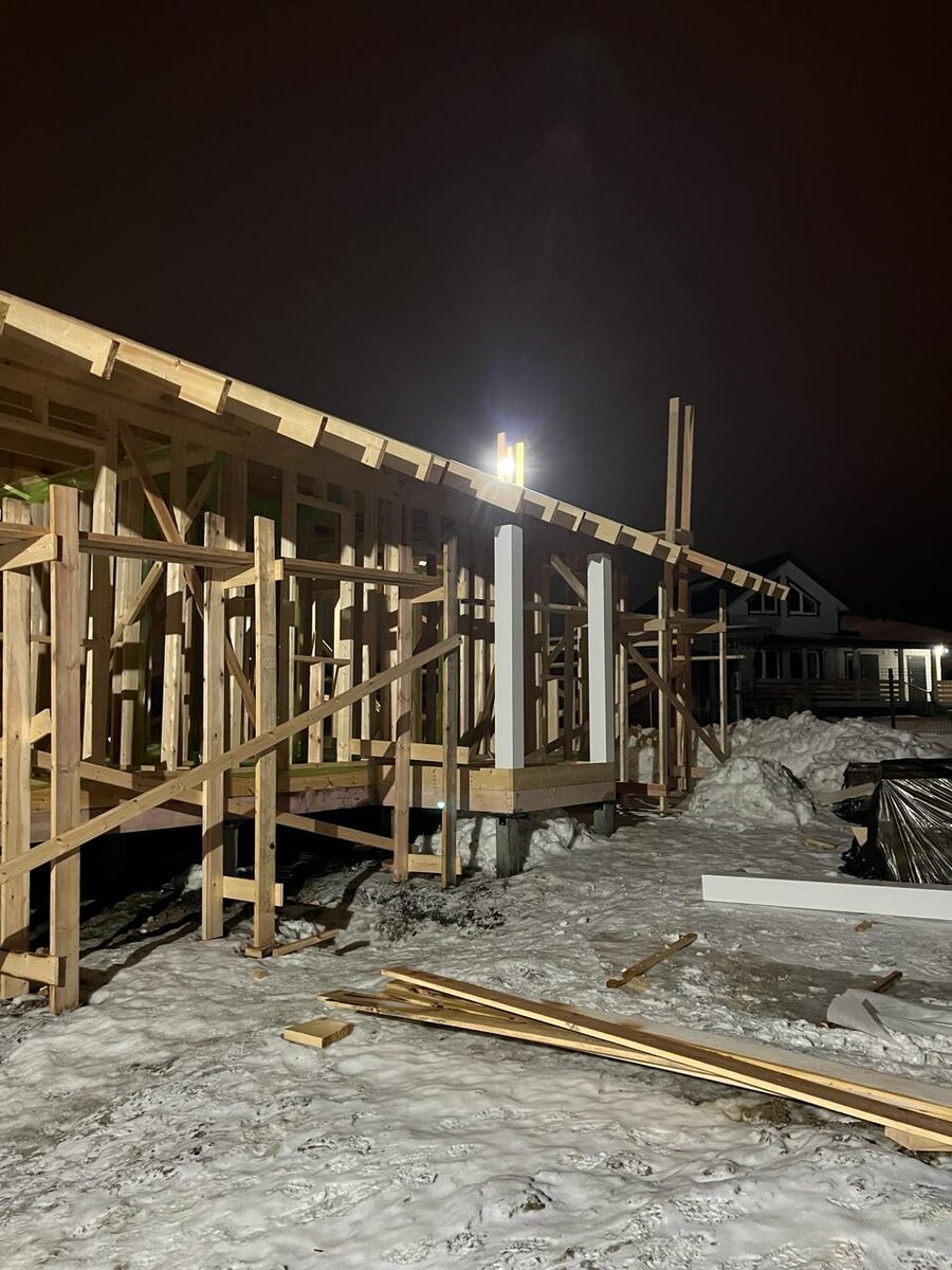 каркасный дом зимой. зимний коттедж. зимний домик. финский дом коламбия. каркасный дом зимой.