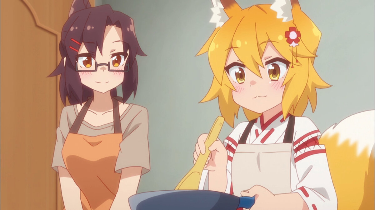 Кадр из аниме "Заботливая лисица Сэнко-сан"