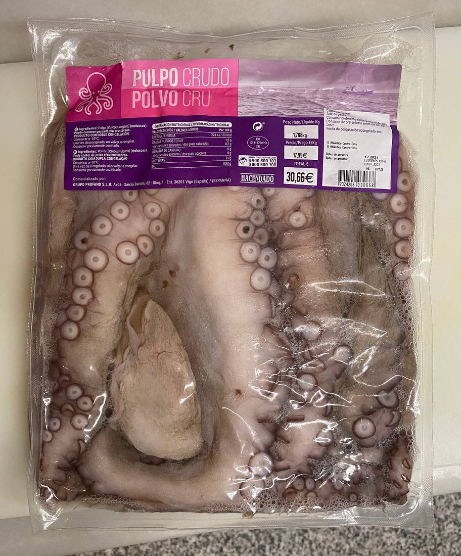 Замороженный осьминог из супермаркета Mercadona