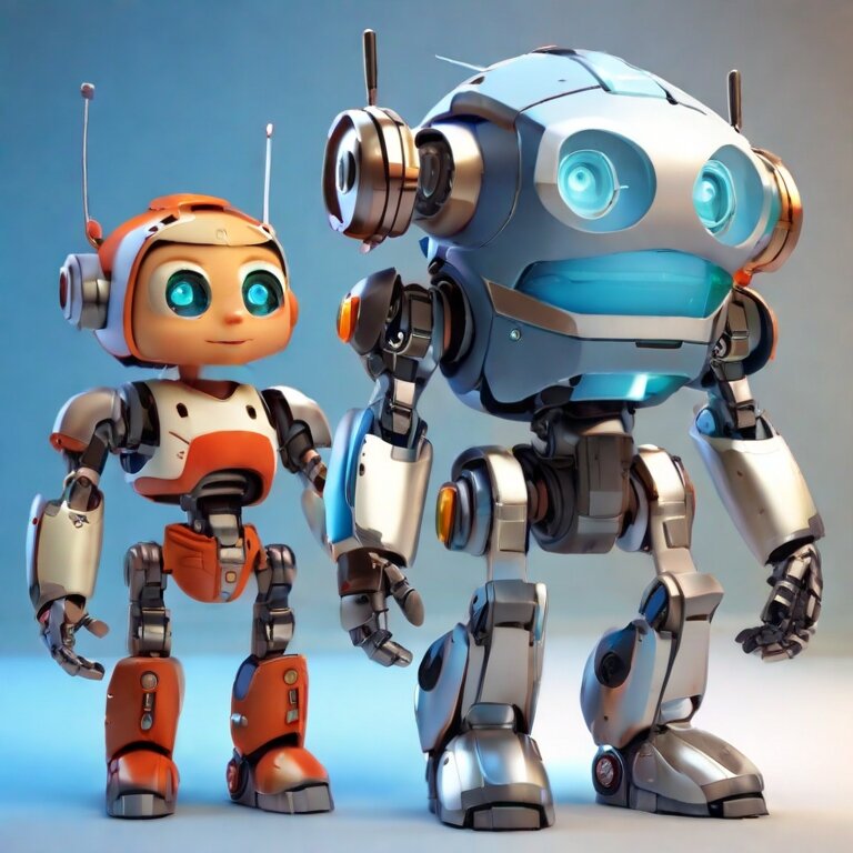 Анимации роботов-героев.