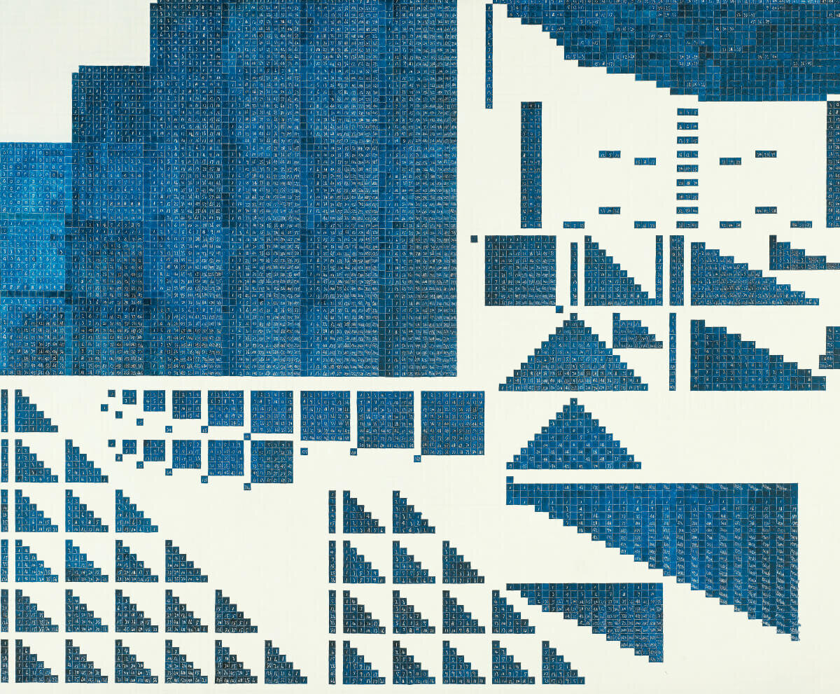 Кадзуо Накамура, "Цифровая структура II", 1984, Холст, масло и графит, 127 x 152,3 см, Художественная галерея Онтарио, Торонто