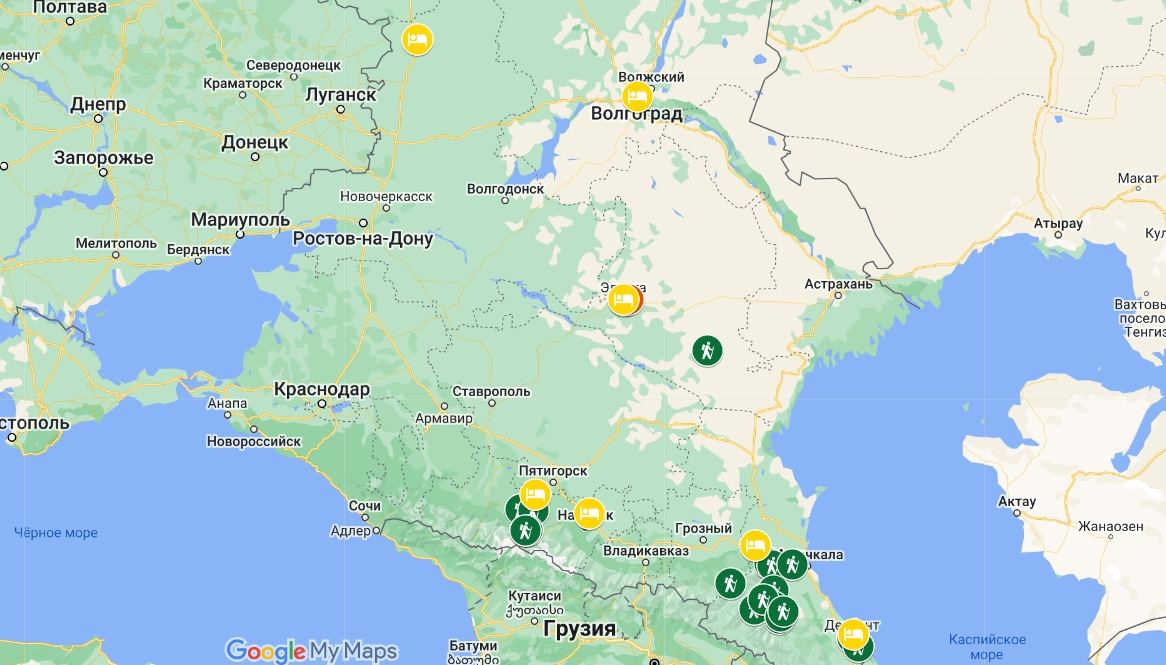 в гугл мои карты очень удобно проставлять точки интереса и места отдыха, так куда легче планировать свои маршруты