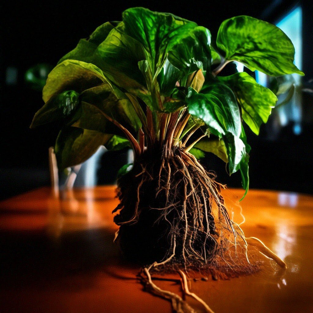 Здоровая корневая система комнатного растения 