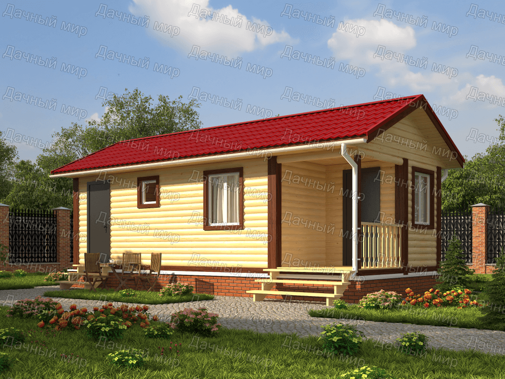 Баня с хозблоком