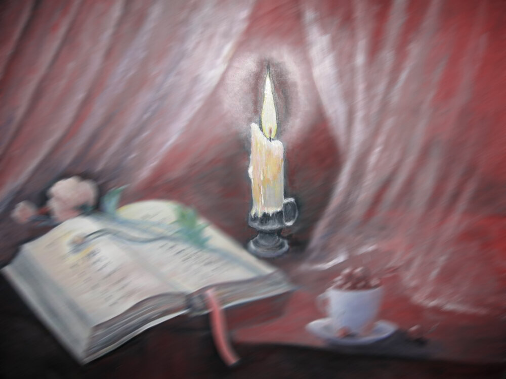 Пишу стихи, пока свеча горюет... да, да, увы, горюет, не горит...