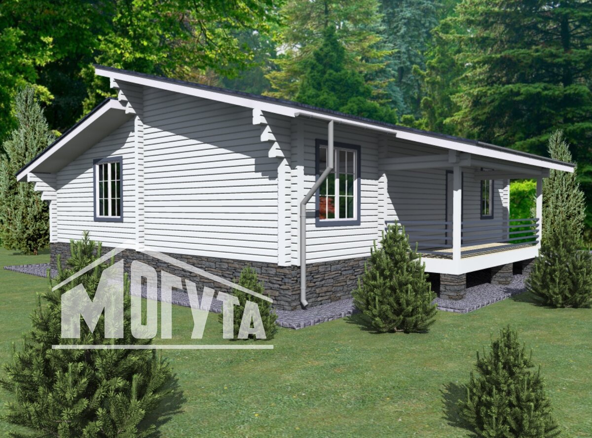 Проект одноэтажного дома из клееного бруса