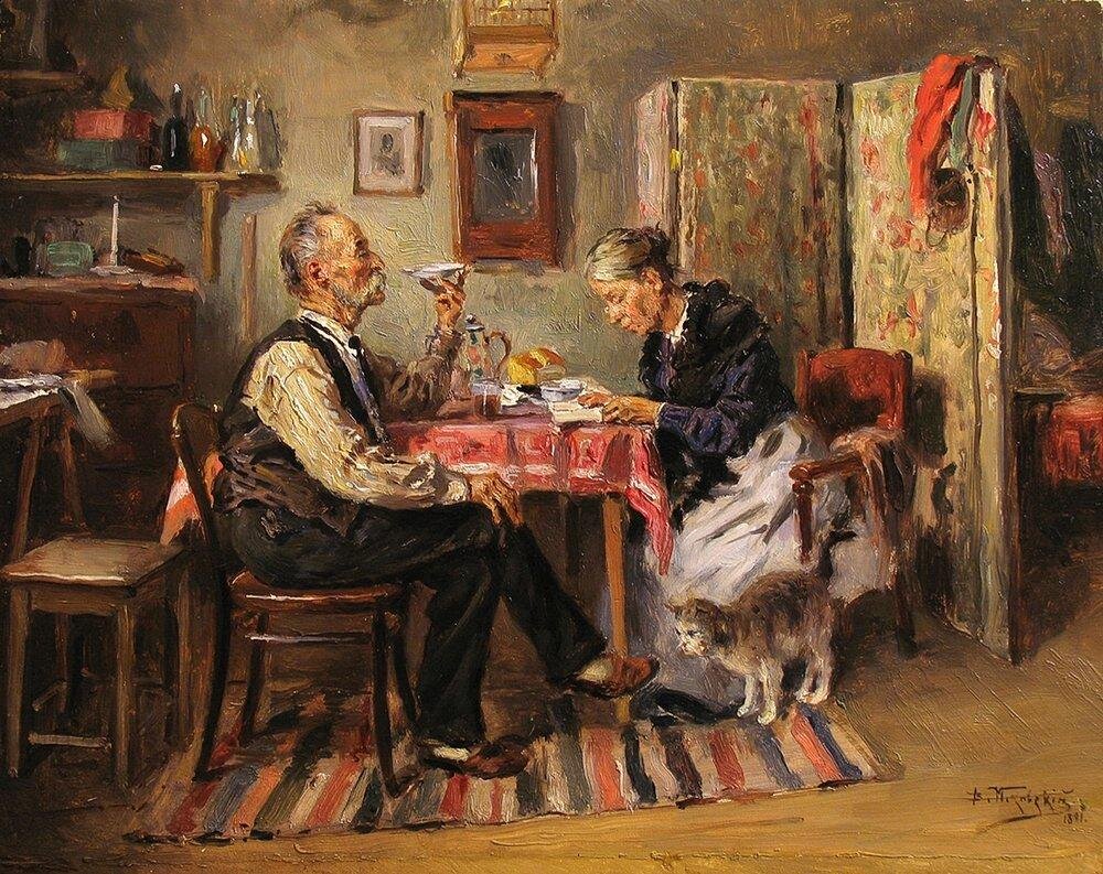 Утренний чай. Владимир Маковский